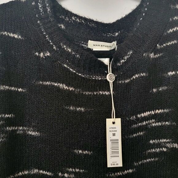 Max Studio Women's Crewneck Long-Sleeve Sweater - Black - M - Picture 5 of 7